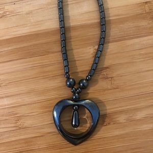 Hematite Heart Necklace